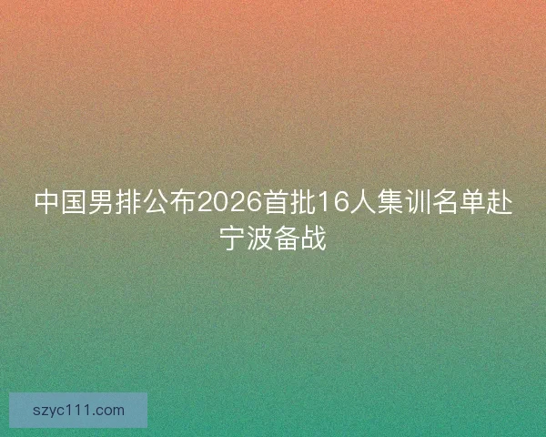中国男排公布2026首批16人集训名单赴宁波备战